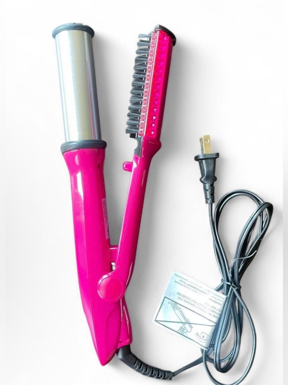 InStyler Pink Rotating 1.25" Hair Straightener Curler Model 00719 Frizz Shine